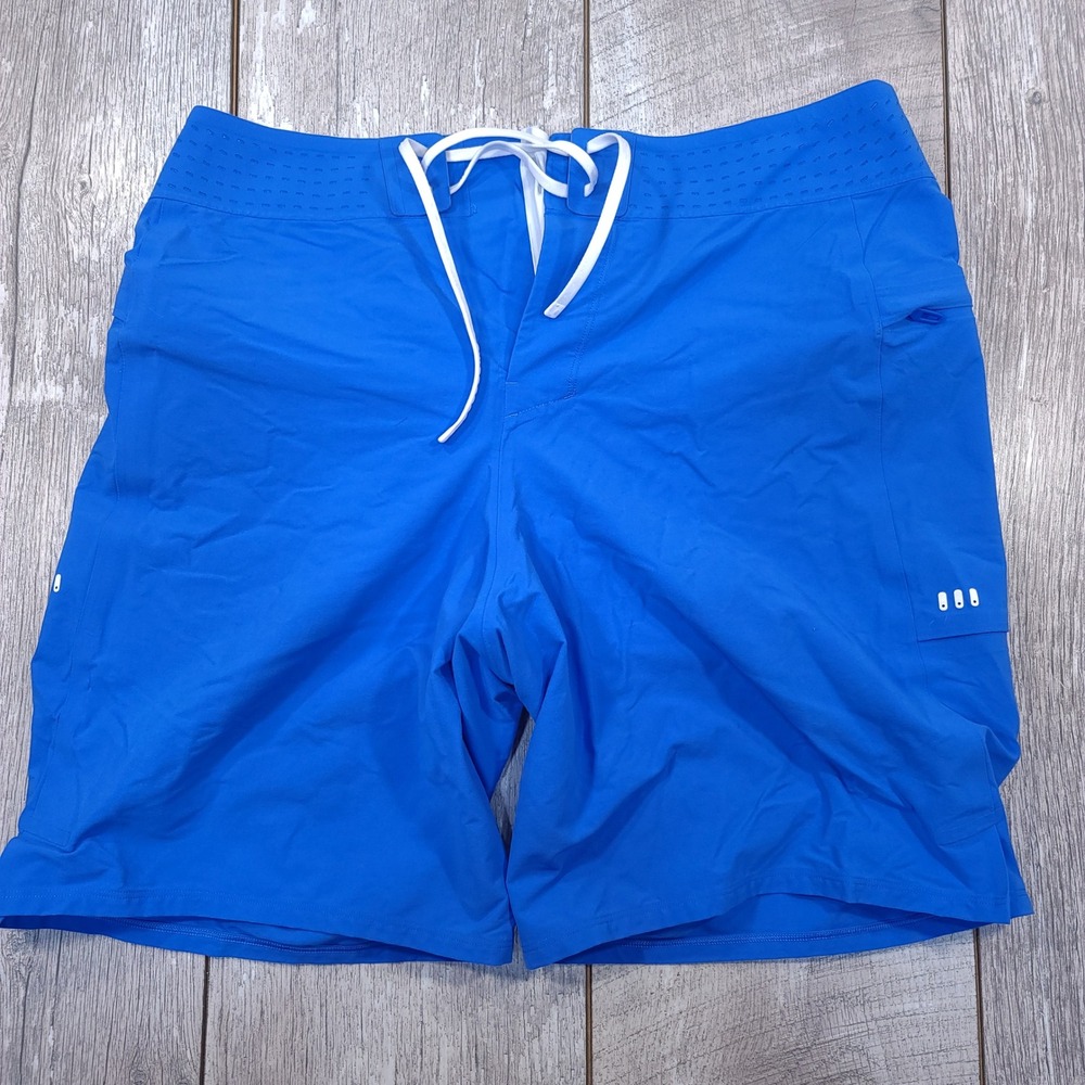 Lululemon Current State Board Shorts Mens 32 Blue Drawstring Cargo Swim Trunks